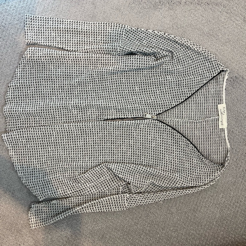 Gray and Black Button-Up Cardigan